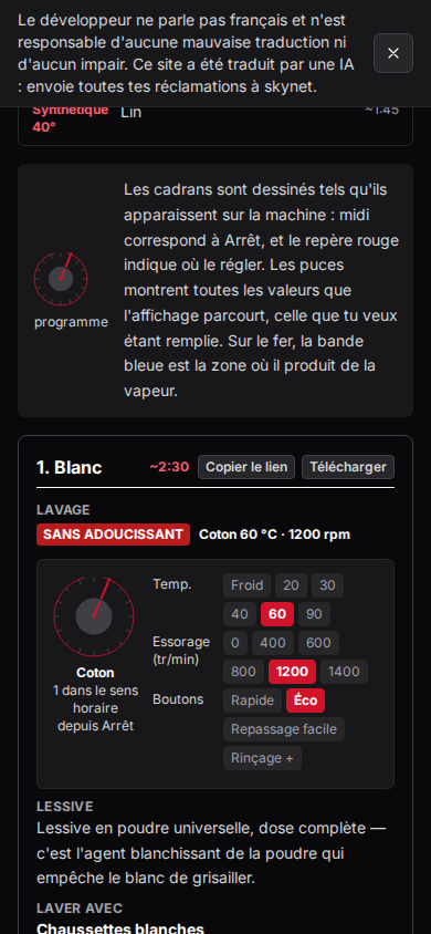 Les boutons Télécharger et Copier le lien propres à une seule carte