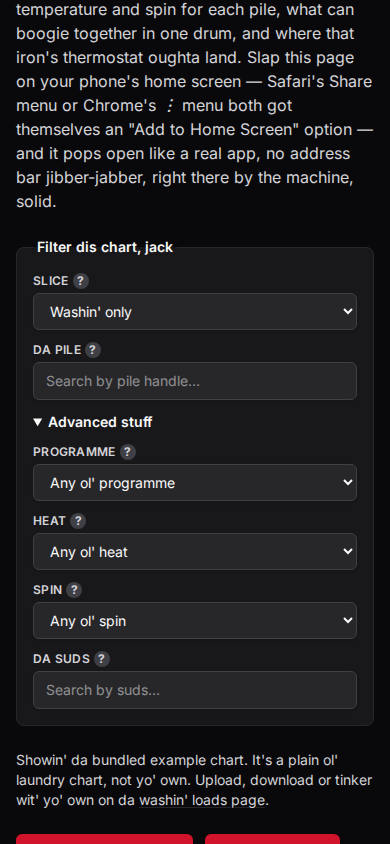 The Advanced flap thrown wide open, washin'-only picked out